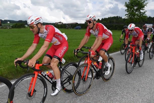 Jean Pierre Drucker of Luxembourg & Rubén Fernandez Andujar of Spain and Team Cofidis during the 84th Tour de Suisse 2021, Stage 3 a 185km stage from...