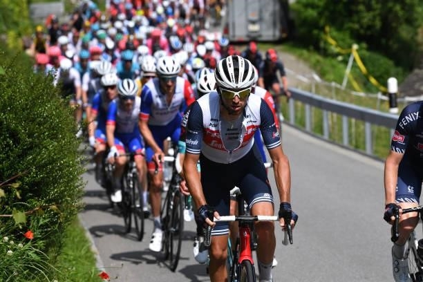 Antonio Nibali of Italy and Team Trek - Segafredo leads The Peloton during the 84th Tour de Suisse 2021, Stage 3 a 185km stage from Lachen to...