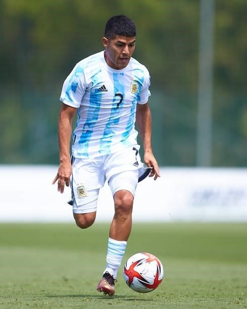 Fernando Valenzuela of Argentina U23 looks on during a Friendly International Match between Denmark and Argentina on June 08, 2021 in Marbella, Spain.