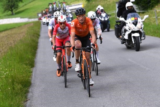 Benjamin King of United States and Team Rally Cycling in the Breakaway during the 84th Tour de Suisse 2021, Stage 3 a 185km stage from Lachen to...