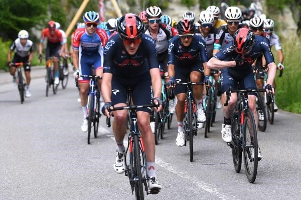 Richard Carapaz of Ecuador and Team INEOS Grenadiers and Teammates during the 84th Tour de Suisse 2021, Stage 3 a 185km stage from Lachen to Pfaffnau...