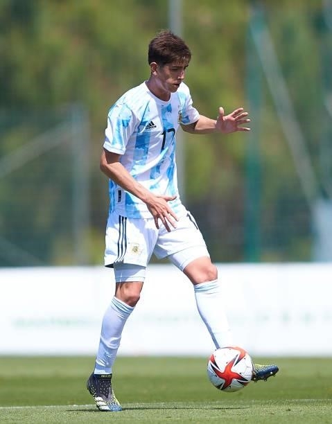 Thomas Belmonte of Argentina U23 in action during a Friendly International Match between Denmark and Argentina on June 08, 2021 in Marbella, Spain.