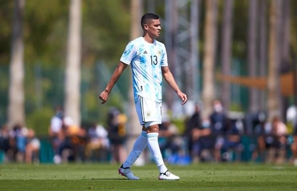 Marcelo Herrera of Argentina U23 looks on during a Friendly International Match between Denmark and Argentina on June 08, 2021 in Marbella, Spain.
