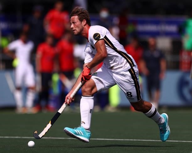Paul-Philipp Kaufmann of Germany in action during the Euro Hockey Championships Men match between France and Germany at Wagener Stadion on June 08,...