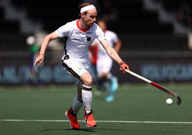 Christopher Ruehr of Germany in action during the Euro Hockey Championships Men match between France and Germany at Wagener Stadion on June 08, 2021...