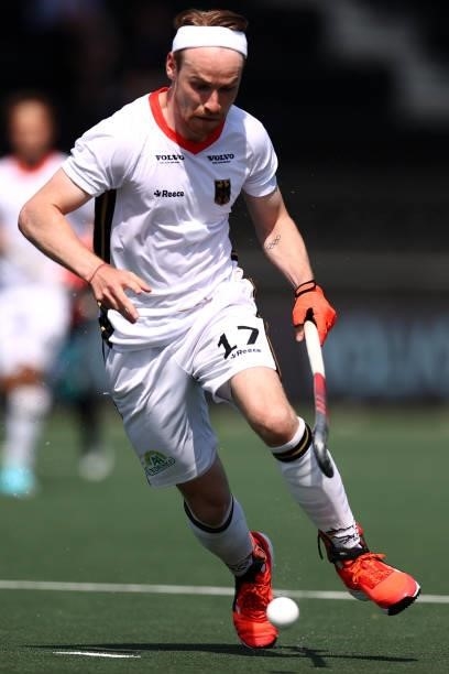 Christopher Ruehr of Germany in action during the Euro Hockey Championships Men match between France and Germany at Wagener Stadion on June 08, 2021...