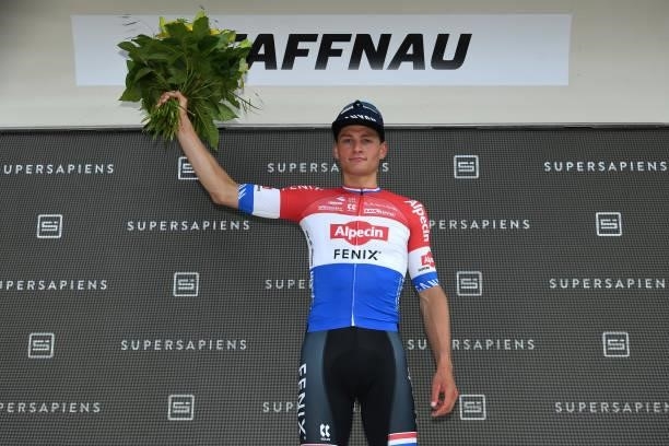 Mathieu Van Der Poel of Netherlands and Team Alpecin-Fenix celebrates at podium during the 84th Tour de Suisse 2021, Stage 3 a 185km stage from...
