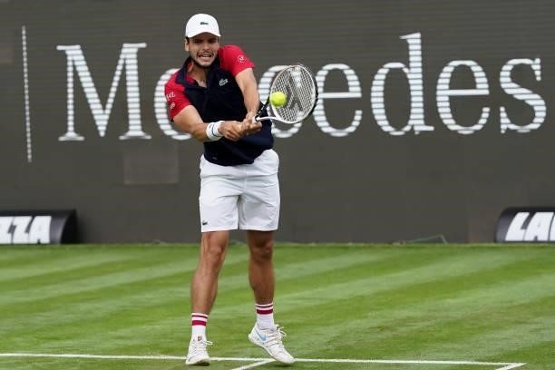 Gregoire Barrere of France competes during day 2 of the MercedesCup at Tennisclub Weissenhof on June 08, 2021 in Stuttgart, Germany.