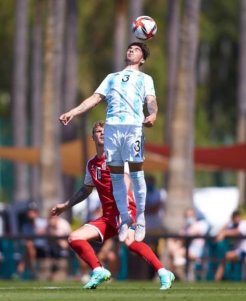 Claudio Bravo of Argentina U23 in action during a Friendly International Match between Denmark and Argentina on June 08, 2021 in Marbella, Spain.