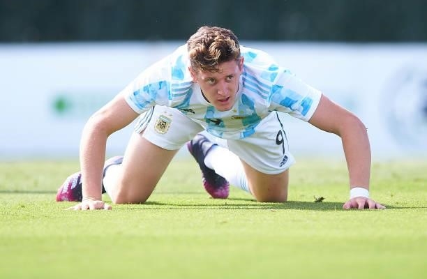 Adolfo Gaich of Argentina U23 in action during a Friendly International Match between Denmark and Argentina on June 08, 2021 in Marbella, Spain.