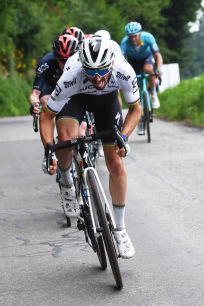 Julian Alaphilippe of France and Team Deceuninck - Quick-Step attacks during the 84th Tour de Suisse 2021, Stage 3 a 185km stage from Lachen to...