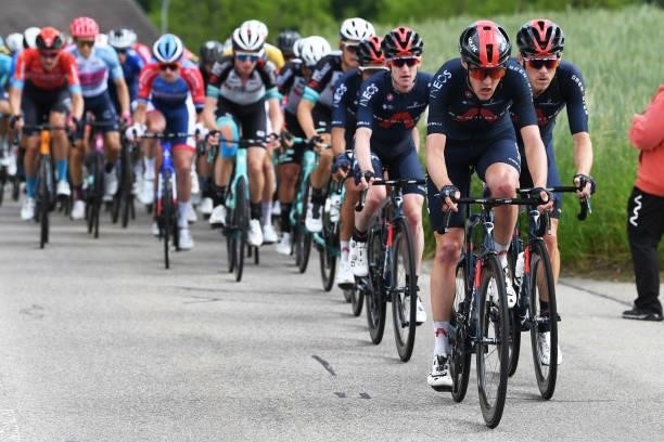 Pavel Sivakov of Russia & Rohan Dennis of Australia and Team INEOS Grenadiers during the 84th Tour de Suisse 2021, Stage 3 a 185km stage from Lachen...