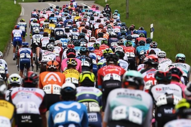 The Peloton during the 84th Tour de Suisse 2021, Stage 3 a 185km stage from Lachen to Pfaffnau 509m / #UCIworldtour / @tds / #tourdesuisse / on June...
