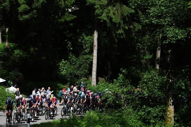 Antonio Nibali of Italy and Team Trek - Segafredo leads The Peloton during the 84th Tour de Suisse 2021, Stage 3 a 185km stage from Lachen to...