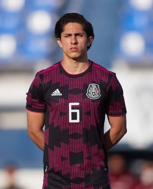 Alan Cervantes of Mexico looks on prior to a International Friendly Match between Mexico and Saudi Arabia on June 08, 2021 in Marbella, Spain.
