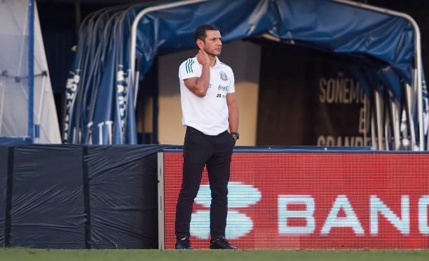 Jaime Lozano, manager of Mexico looks on during a International Friendly Match between Mexico and Saudi Arabia on June 08, 2021 in Marbella, Spain.