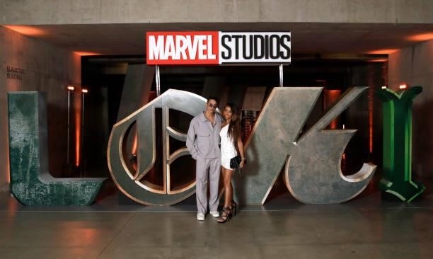 Miles Nazaire and Ruby Adler attend the Special Screening of Marvel Studios' series LOKI on June 08, 2021 in London, England. LOKI will stream...