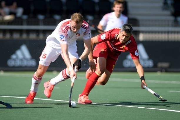 David Ames of England during the Euro Hockey Championships match between Spanje and Engeland at Wagener Stadion on June 8, 2021 in Amstelveen,...