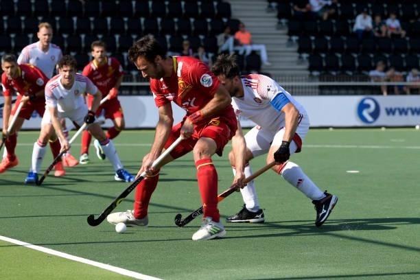 David Alegre of Spain during the Euro Hockey Championships match between Spanje and Engeland at Wagener Stadion on June 8, 2021 in Amstelveen,...