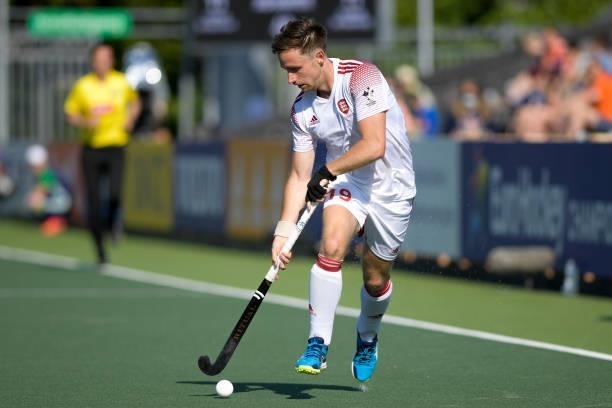 David Goodfield of England during the Euro Hockey Championships match between Spanje and Engeland at Wagener Stadion on June 8, 2021 in Amstelveen,...