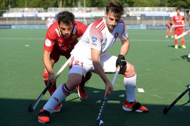 Liam Ansell of England during the Euro Hockey Championships match between Spanje and Engeland at Wagener Stadion on June 8, 2021 in Amstelveen,...