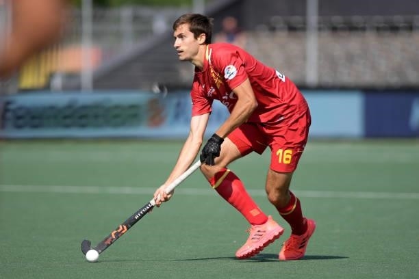 Llorenc Piera of Spain during the Euro Hockey Championships match between Spanje and Engeland at Wagener Stadion on June 8, 2021 in Amstelveen,...