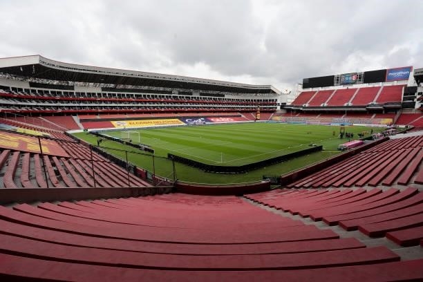General view of Rodrigo Paz Delgado Stadium before a match between Ecuador and Peru as part of South American Qualifiers for Qatar 2022 on June 08,...