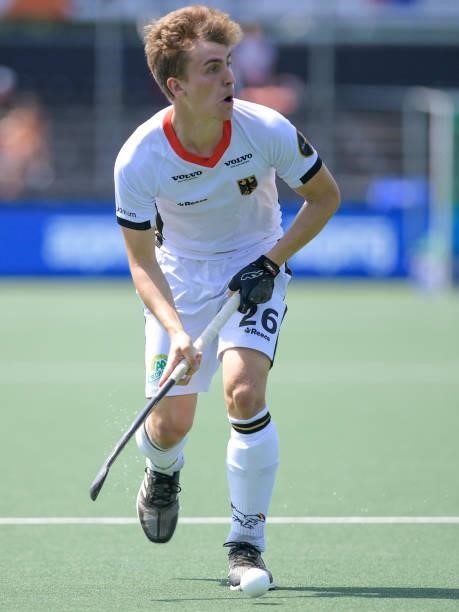 Niklas Bosserhoff of Germany during the Euro Hockey Championships match between France and Germany at Wagener Stadion on June 8, 2021 in Amstelveen,...