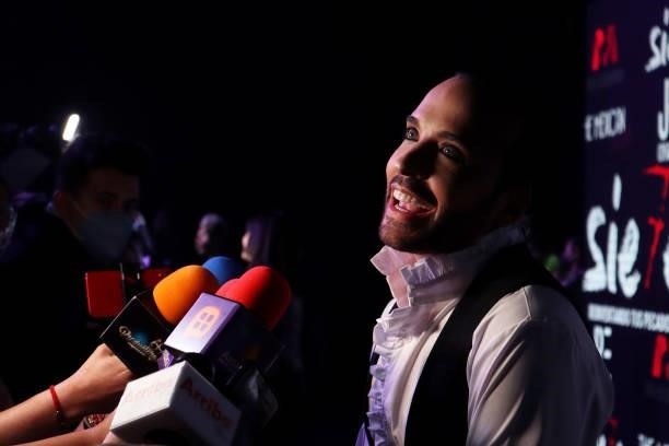 Héctor 'Apio' Quijano speak to the media during a press conference at Pepsi Center WTC on June 8, 2021 in Mexico City, Mexico.