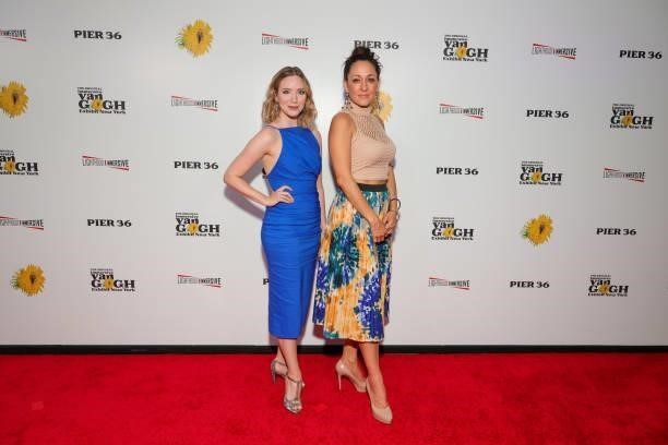 Samantha Sturm and Jennifer Sanchez attend the Immersive Van Gogh Opening Night at Pier 36 on June 08, 2021 in New York City.