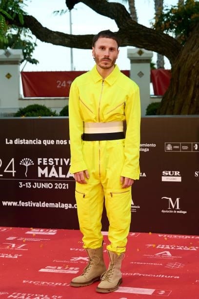 Actor Ruben Ochandiano attends '15 Horas' premiere during the 24th Malaga Film Festival at the Miramar Hotel on June 08, 2021 in Malaga, Spain.