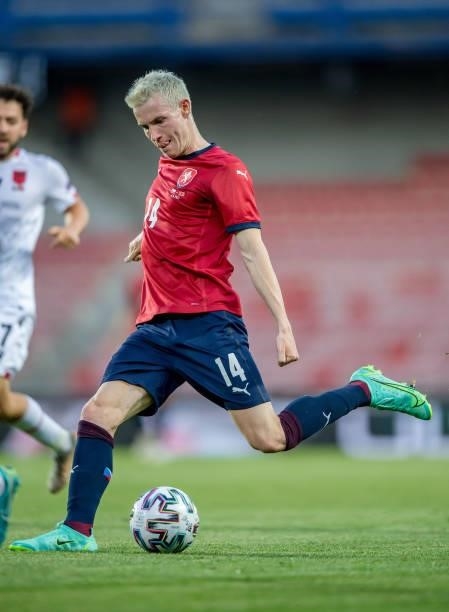 Jakub Jankto of the Czech Republic in action during the international friendly match between the Czech Republic and Albania at Generali Arena on June...