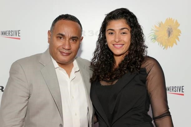 John Rivera and Stephanie Rivera attend the Immersive Van Gogh Opening Night at Pier 36 on June 08, 2021 in New York City.
