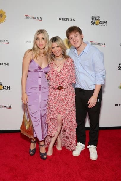Jaimie Ludwig, Robi Ludwig and Jonathan Bernstein attend the Immersive Van Gogh Opening Night at Pier 36 on June 08, 2021 in New York City.