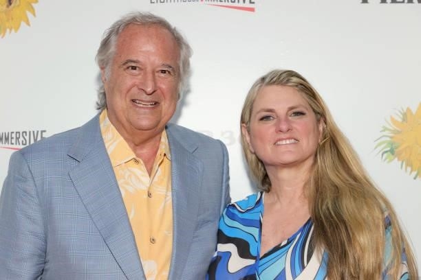 Stewart Lane and Bonnie Comley attends the Immersive Van Gogh Opening Night at Pier 36 on June 08, 2021 in New York City.