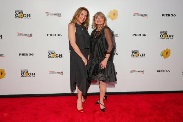 Maria Shabshis and Maria Shclover attends the Immersive Van Gogh Opening Night at Pier 36 on June 08, 2021 in New York City.