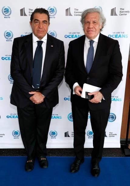 Ambassador Paolo Zampolli and OAS Secretary-General Luis Almagro attend the We Are The Oceans - The World Oceans Day event at The Reach at The...