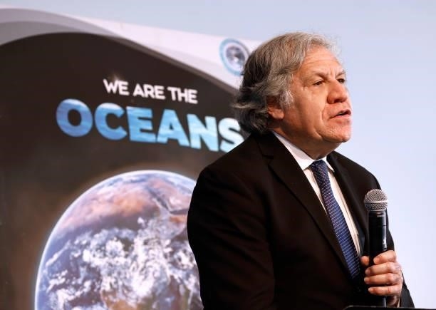 Secretary-General Luis Almagro speaks at the We Are The Oceans - The World Oceans Day event at The Reach at The Kennedy Center on June 08, 2021 in...