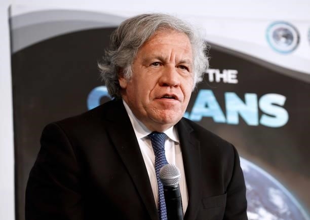 Secretary-General Luis Almagro speaks at the We Are The Oceans - The World Oceans Day event at The Reach at The Kennedy Center on June 08, 2021 in...