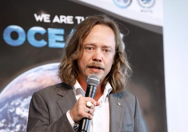 Entrepreneur Brock Pierce speaks at the We Are The Oceans - The World Oceans Day event at The Reach at The Kennedy Center on June 08, 2021 in...