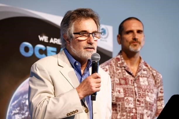Mike Gravitz , Director, Marine Conservation Biology Institute, and John Hocevar of Greenpeace speak at the We Are The Oceans - The World Oceans Day...