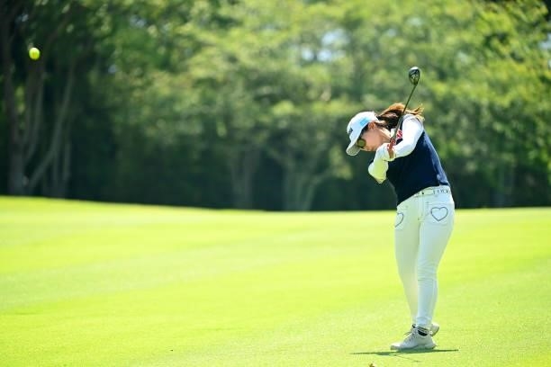 Kana Nagai of Japan plays a shot on the 14th hole during the practice round of the Ai Miyazato Suntory Ladies Open at Rokko Kokusai Golf Club on June...