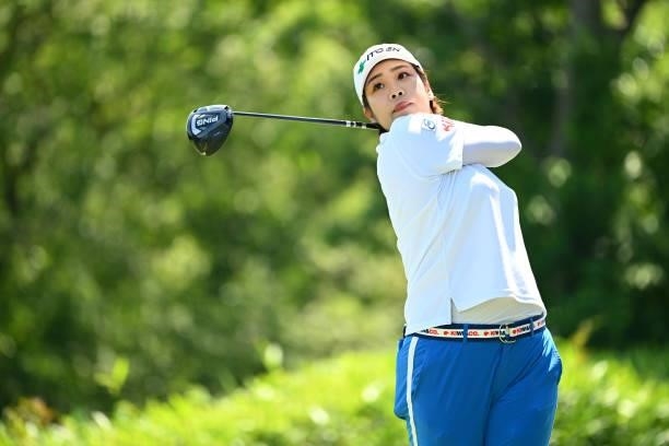 Mayu Hamada of Japan hits her tee shot on the 14th hole during the practice round of the Ai Miyazato Suntory Ladies Open at Rokko Kokusai Golf Club...