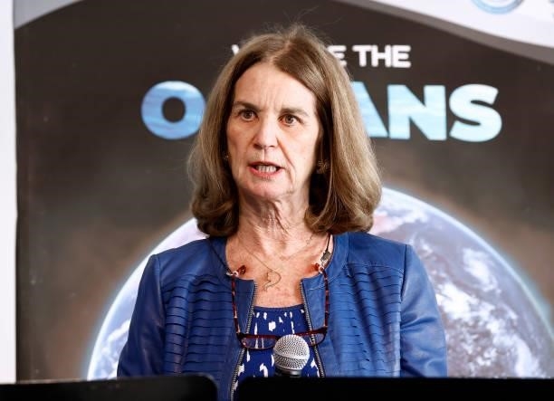 Kathleen Kennedy Townsend speaks at the We Are The Oceans - The World Oceans Day event at The Reach at The Kennedy Center on June 08, 2021 in...