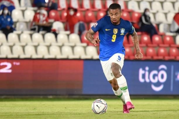 Gabriel Jesus of Brazil Gabriel Jesus of Brazil during a match between Paraguay and Brazil as part of South American Qualifier for Qatar 2022 at...