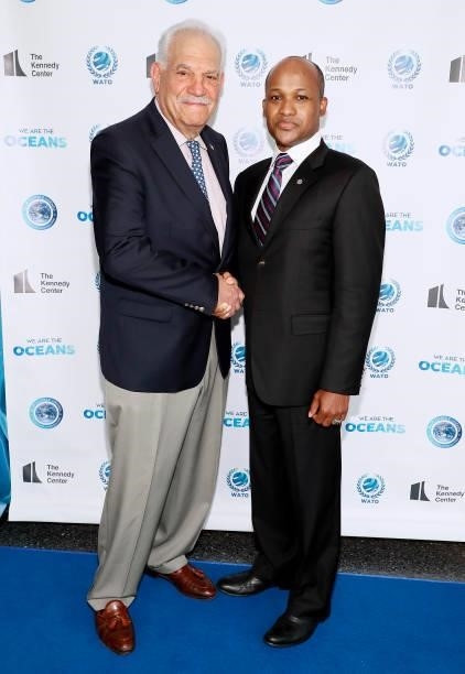 Fred Ketcher and Jude Elie attend the We Are The Oceans - The World Oceans Day event at The Reach at The Kennedy Center on June 08, 2021 in...