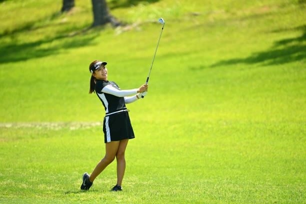 Maria Shinohara of Japan plays a shot on the 10th hole during the practice round of the Ai Miyazato Suntory Ladies Open at Rokko Kokusai Golf Club on...
