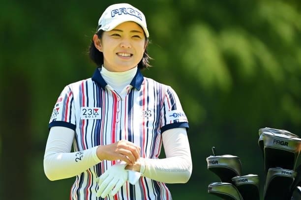 Rie Tsuji of Japan is seen during the practice round of the Ai Miyazato Suntory Ladies Open at Rokko Kokusai Golf Club on June 9, 2021 in Kobe,...