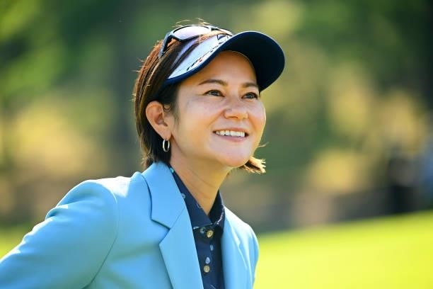 Tournament Ambassador Ai Miyazato is seen during the practice round of the Ai Miyazato Suntory Ladies Open at Rokko Kokusai Golf Club on June 9, 2021...