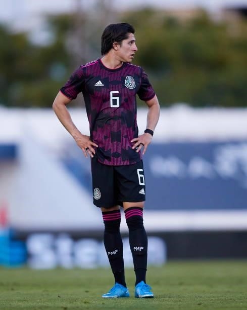Alan Cervantes of Mexico looks on during a International Friendly Match between Mexico and Saudi Arabia on June 08, 2021 in Marbella, Spain.